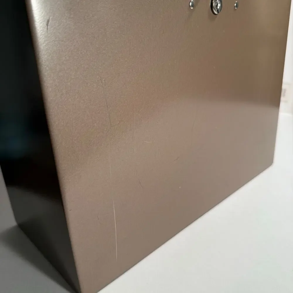 Vintage Rockway Metal File Box Tan 13.5” x 5” x 8.75” Security